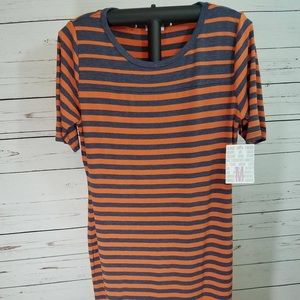NWT!  Lularoe Julia Dress ~ Medium M ~ GREY Stripe